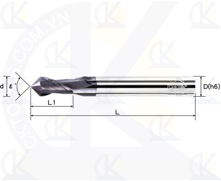 Mũi khoan tâm CMTec CEC2, Mũi phay Chamfer CMTec CEC2, Mũi phay CMTéc CEC2