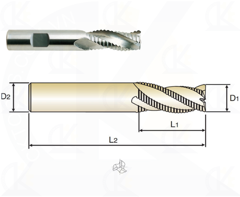 Dao phay nhôm YG E5742, Dao phá thô nhôm YG E5742