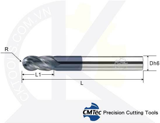 Dao phay CMTec CEBML4-CEBL4, Dao phay cầu CMTéc CEBML4-CEBL4