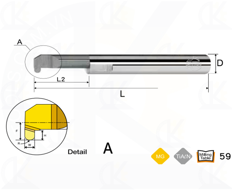 Cán tiện hợp kim CMTec CLRG, Cán móc lỗ hợp kim CMTéc CLRG