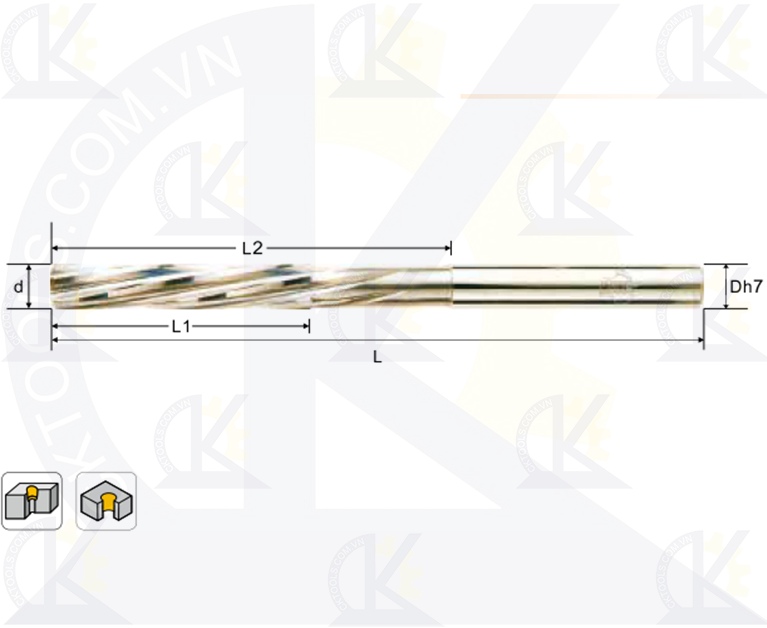 Mũi doa hợp kim CMTec CRS4-CRS6, Mũi reamer CMTéc CRS4-CRS6