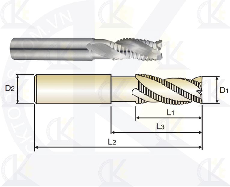 Dao phay nhôm YG E5E40, Dao phá thô nhôm YG E5E40